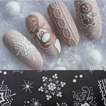 Nail Art Sticker selbstklebend - Weihnachten Weiss